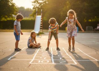 Welches Spiel passt zu welcher Situation? Die Wahl des richtigen Spiels hängt vom Ort, der Anzahl der Kinder und der verfügbaren Zeit ab. Für einen Kindergeburtstag eignen sich besonders Spiele, die viele Kinder gleichzeitig beschäftigen. Schnitzeljagd, Plumpsack und Räuber und Gendarm sind ideal. Diese Spiele halten die Gruppe zusammen und schaffen unvergessliche Erinnerungen. Sie können leicht an die Anzahl der Kinder angepasst werden. Drinnen im Haus funktionieren Spiele, die wenig Platz brauchen. Blinde Kuh, Stadt Land Fluss, Schere Stein Papier und Armer schwarzer Kater sind perfekt für Regentage. Sie brauchen minimal Vorbereitung und können spontan gespielt werden. Taler Taler du musst wandern passt auch gut ins Wohnzimmer. Draußen im Garten oder Park zeigen Bewegungsspiele ihre volle Kraft. Murmeln, Gummitwist, Ochs am Berg, Katz und Maus, Schubkarrenrennen und Fischer wie tief ist das Wasser funktionieren hervorragend. Diese Spiele brauchen Platz und frische Luft. Himmel und Hölle braucht nur einen ebenen Untergrund mit Platz für Kreide. Spieltyp Spiele Beste Umgebung Anzahl Spieler Material Fang- und Versteckspiele Blinde Kuh, Räuber und Gendarm, Katz und Maus Drinnen und draußen 3–10+ Augenbinde Bewegungsspiele Gummitwist, Ochs am Berg, Plumpsack, Schubkarrenrennen Draußen, Schulhof 3–8+ Gummiband, Tuch Geschicklichkeitsspiele Murmeln, Himmel und Hölle Draußen, ebener Untergrund 1–4 Murmeln, Kreide, Stein Denkspiele Stadt Land Fluss, Schere Stein Papier Drinnen, am Tisch 2–6 Papier, Stift Kreisspiele Armer schwarzer Kater, Fischer wie tief, Taler Taler Drinnen und draußen 4–15+ Keine oder Münze Abenteuer Schnitzeljagd Draußen, Garten/Park 2–10+ Zettel, Rätsel Warum alte Spiele heute noch wertvoll sind Diese Klassiker haben sich über Jahrzehnte bewährt. Sie sind günstig, einfach zu verstehen und trotzdem spannend. Kinder brauchen keine lange Einführung, um Spaß zu haben. Viele aktuelle Spielesammlungen empfehlen diese Klassiker immer wieder, weil sie funktionieren. Alte Kinderspiele von früher neu entdecken