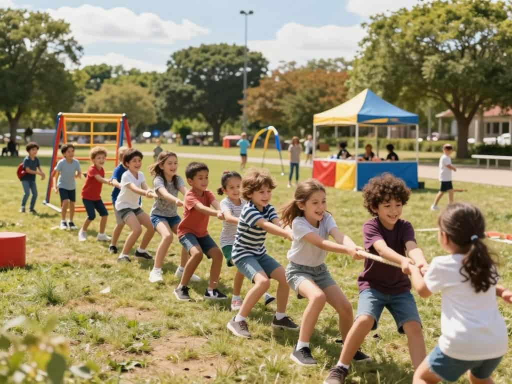 Hexenspiele Bewegung und Teamwettbewerb für Kinder