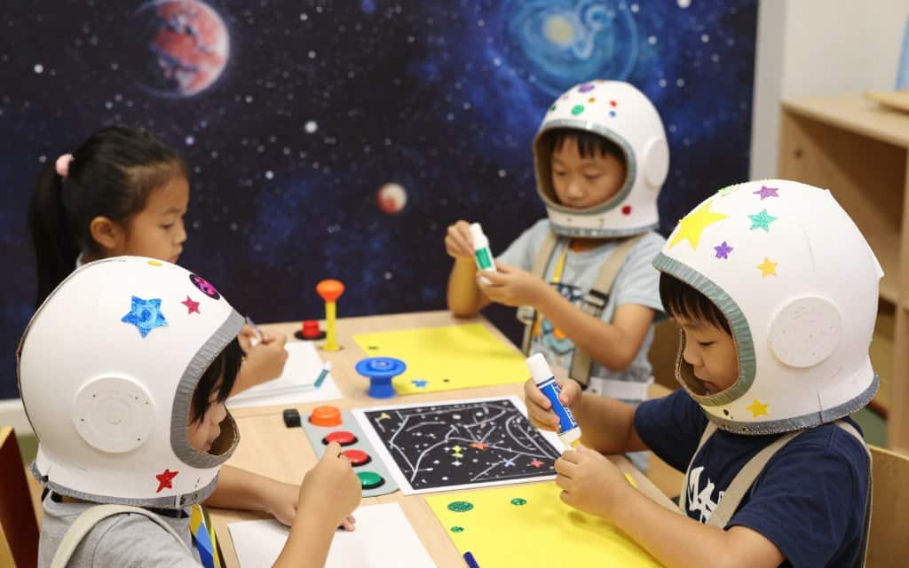 Weltraumhelm basteln und Kommandozentrale gestalten für Kinder
