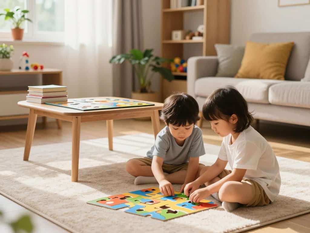 Ruhige Spiele und Rollenspiele für Kinder drinnen