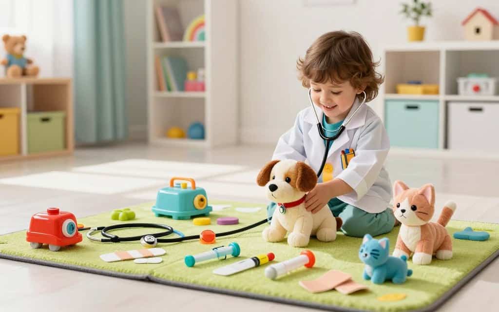 Spielzeug Tierarzt Set mit verschiedenen medizinischen Instrumenten für Kinder