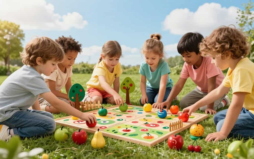 Erster Obstgarten Spielmaterial – Holzfrüchte und Rabe Theo