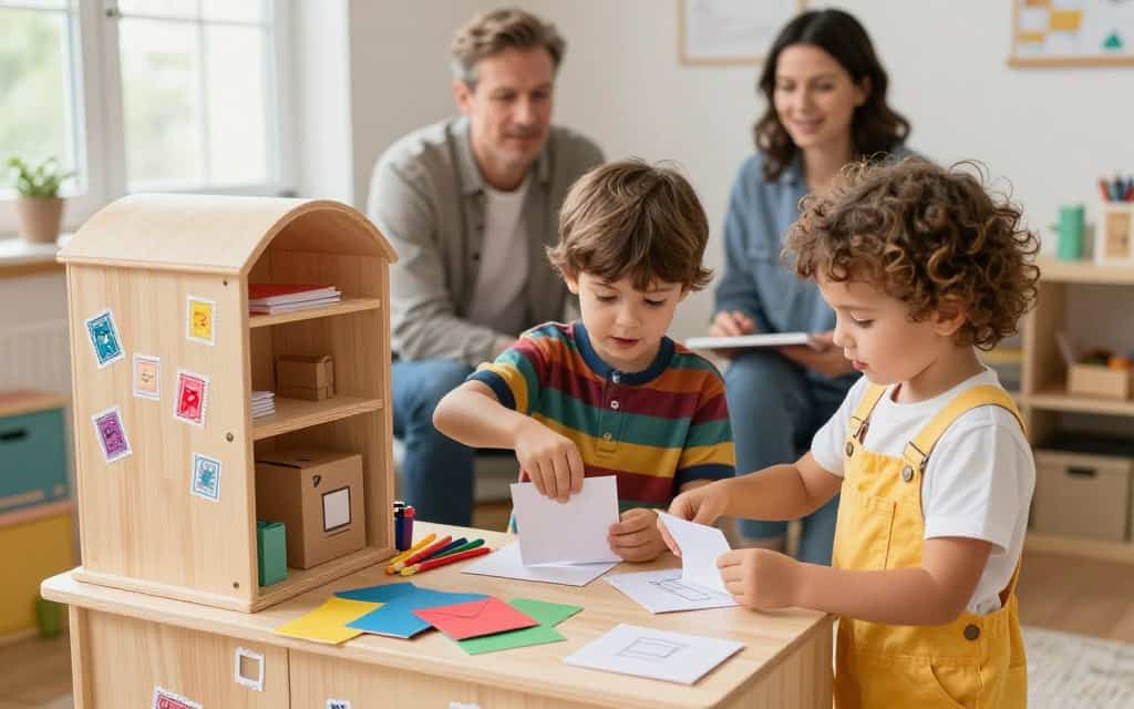 Postamt spielen – Station einrichten mit Kindern