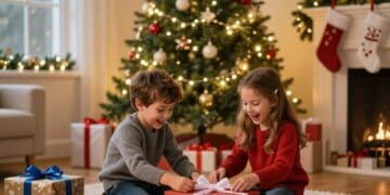 Spiel zum Geschenke Auspacken an Weihnachten für Kinder