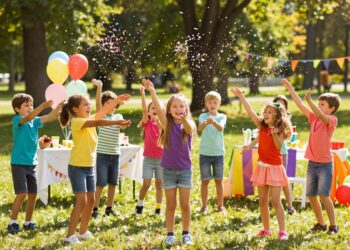 Spiele mit Konfetti für Kinder