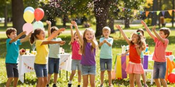 Spiele mit Konfetti für Kinder