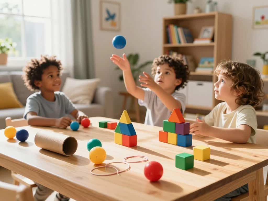 Kreative Kinderspiele mit einfachem Zubehör