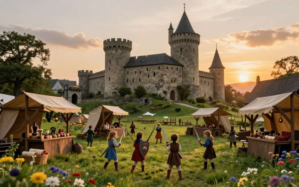 Mittelalterliche Spielwelt mit Ritter- und Burgfiguren – Zubehör für das Ritterburg-Rollenspiel