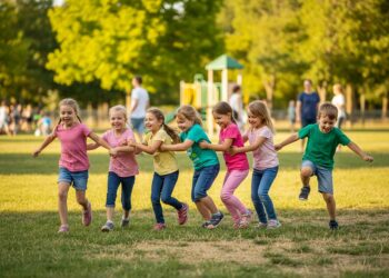 Kettenspiel ist ein Bewegungsspiel, bei dem Kinder in einer Kette spielen