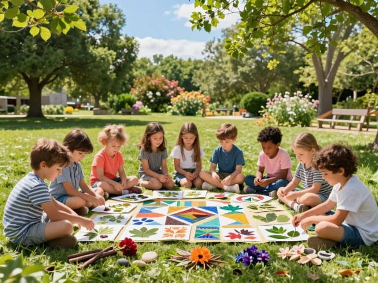 Mehr über den Artikel erfahren Symmetrische Natur-Collagen – Geometrie und Muster entdecken beim Kinder-Basteln in der Natur