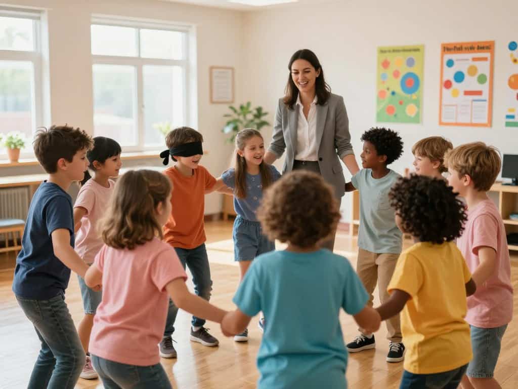 Vertrauensspiele Kinder in Innenräumen