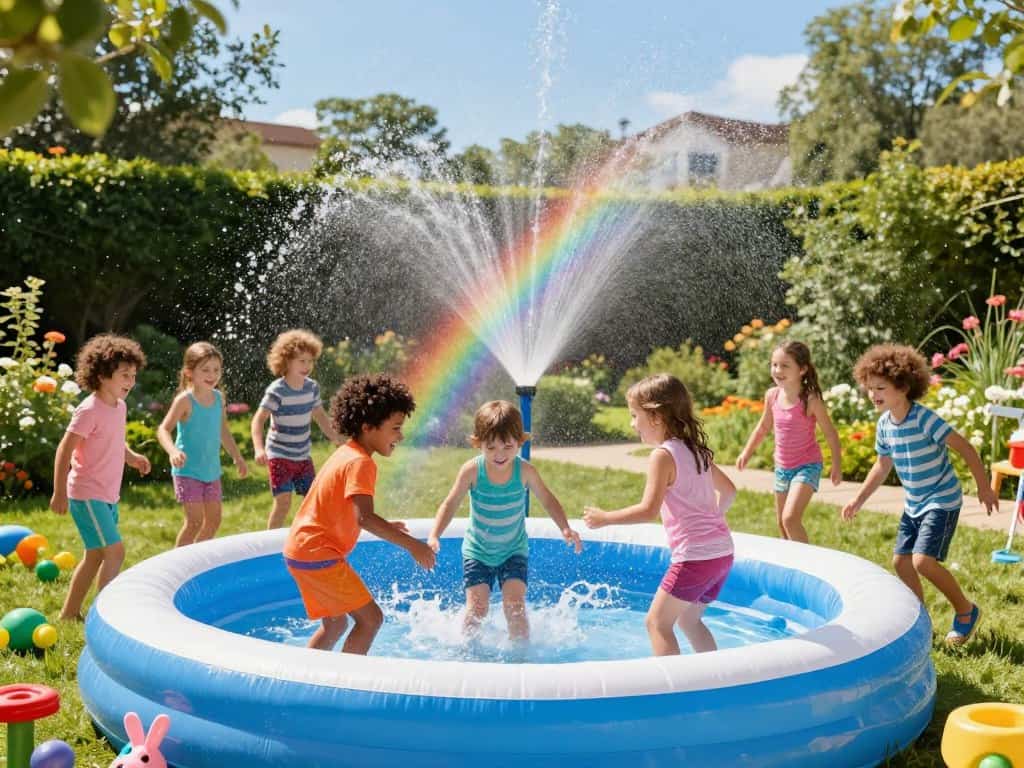 Wasserspiele und Abkühlung im Freien