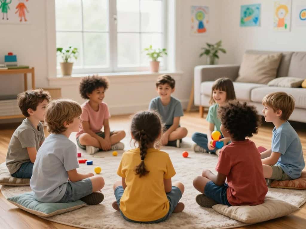 Sitz- und Kreisspiele für Kindergruppen drinnen